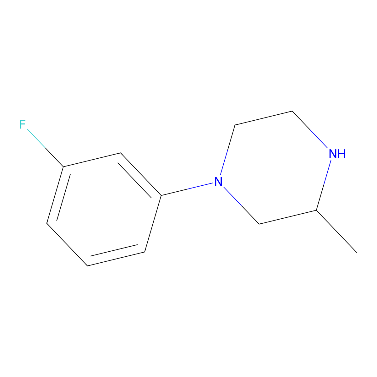1-(3-Fluorophenyl)-3-methylpiperazine molecular structure, CAS 1250098-88-4