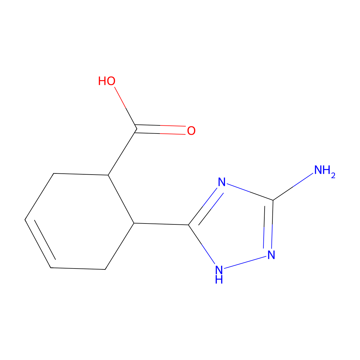 6-(5-amino-1H-1,2,4-triazol-3-yl)cyclohex-3-ene-1-carboxylic acid molecular structure, CAS 1250099-01-4