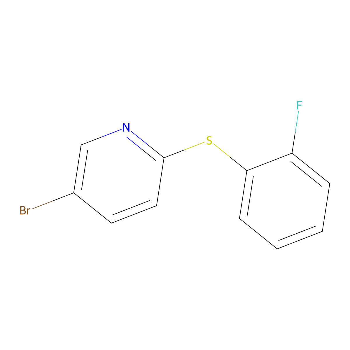 5-Bromo-2-[(2-fluorophenyl)sulfanyl]pyridine molecular structure, CAS 1250103-07-1