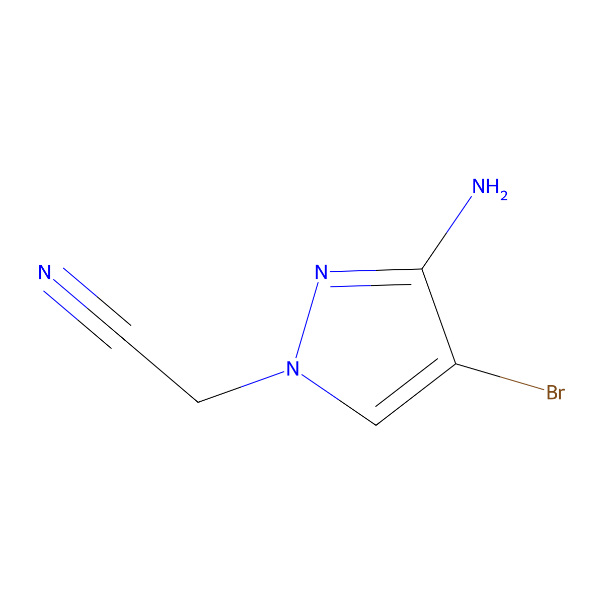 2-(3-Amino-4-bromo-1H-pyrazol-1-YL)acetonitrile molecular structure, CAS 1250104-10-9