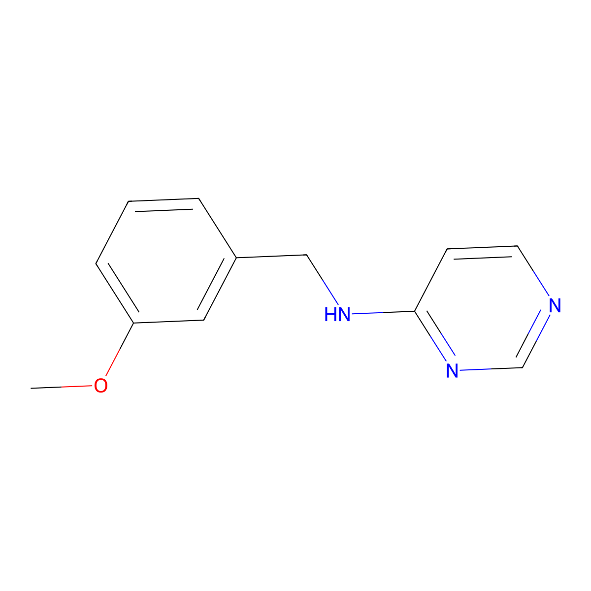 N-[(3-methoxyphenyl)methyl]pyrimidin-4-amine molecular structure, CAS 1250104-33-6