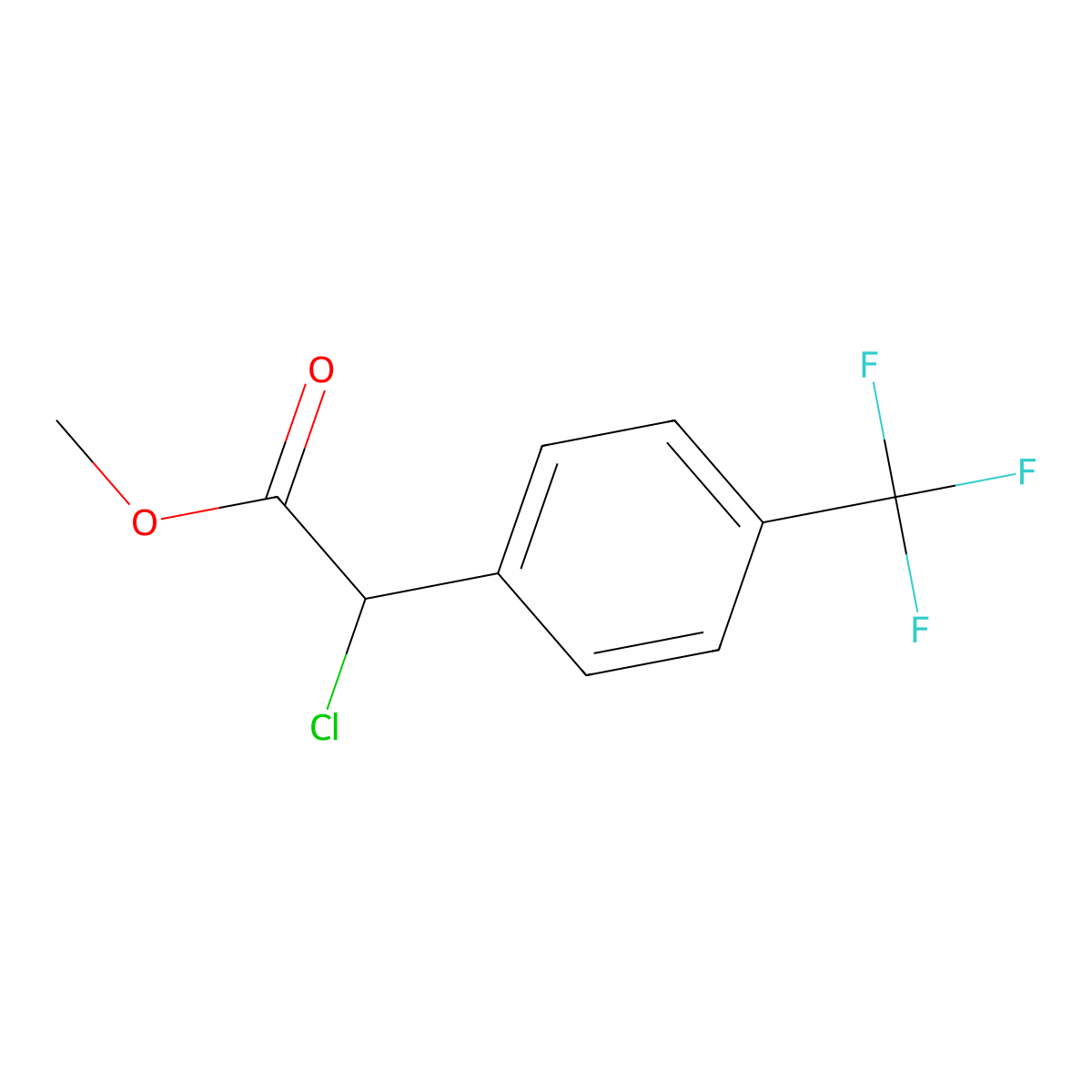 Methyl 2-chloro-2-[4-(trifluoromethyl)phenyl]acetate molecular structure, CAS 1250104-84-7
