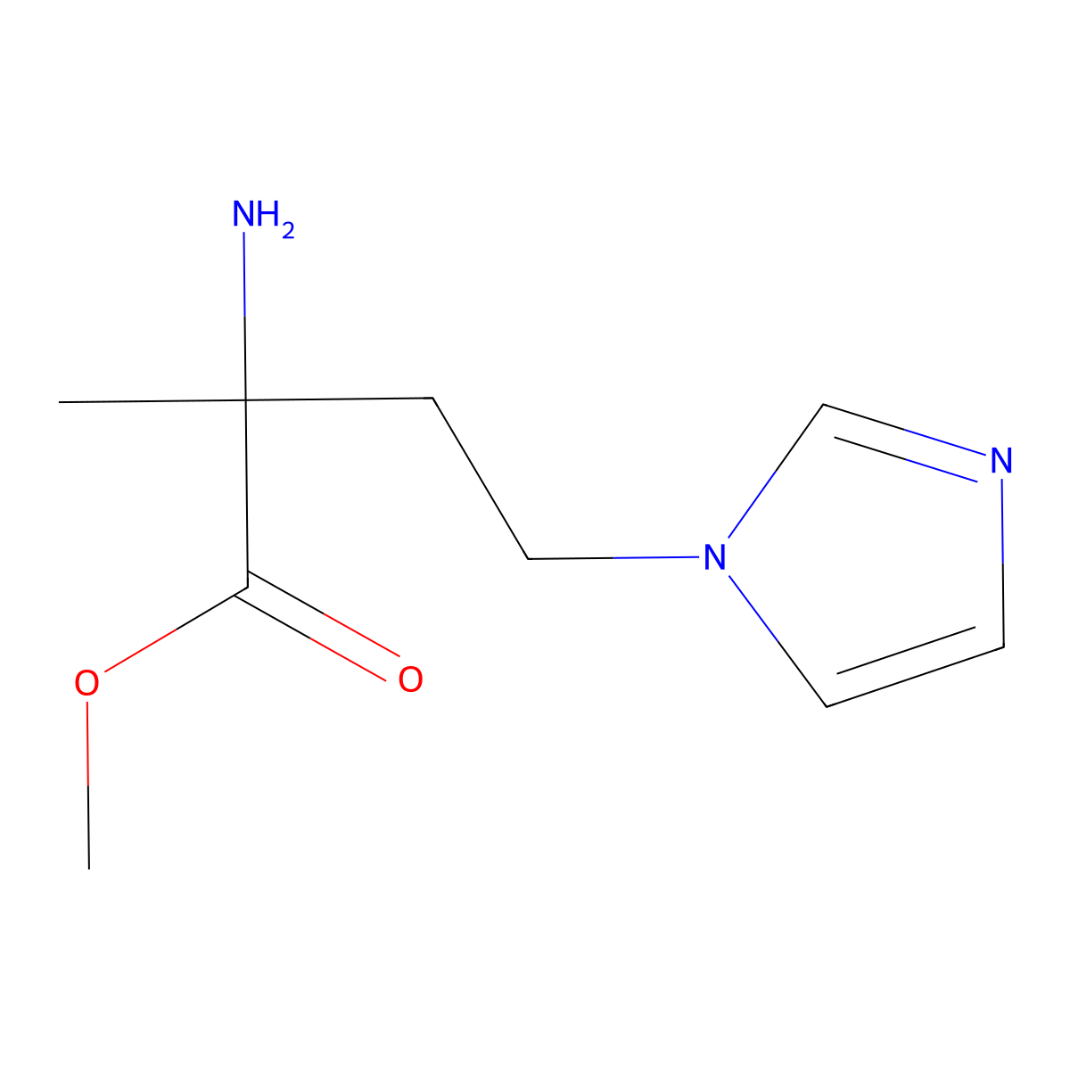 Methyl 2-amino-4-(1h-imidazol-1-yl)-2-methylbutanoate molecular structure, CAS 1250105-92-0