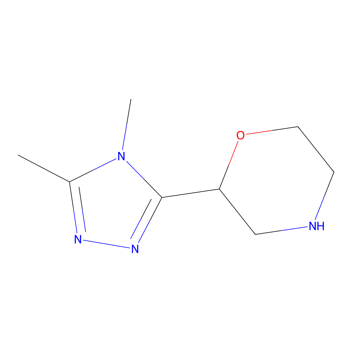 2-(4,5-Dimethyl-4h-1,2,4-triazol-3-yl)morpholine molecular structure, CAS 1250106-82-1