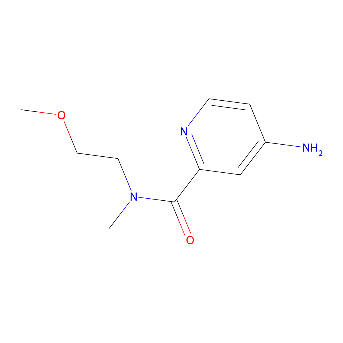4-amino-N-(2-methoxyethyl)-N-methylpyridine-2-carboxamide molecular structure, CAS 1250108-81-6