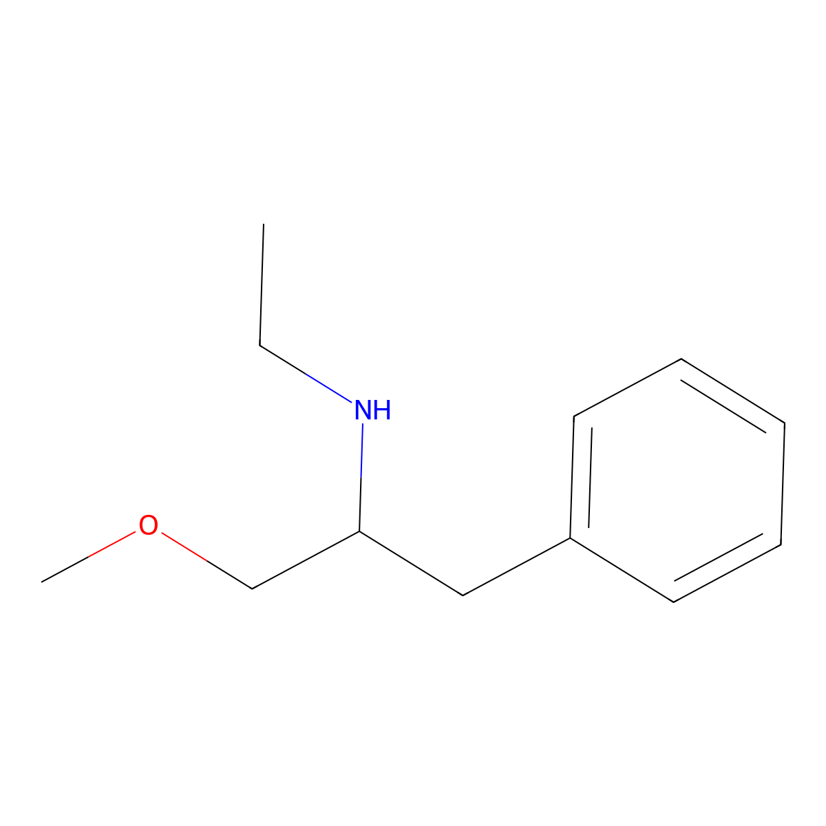 Ethyl(1-methoxy-3-phenylpropan-2-yl)amine molecular structure, CAS 1250109-39-7