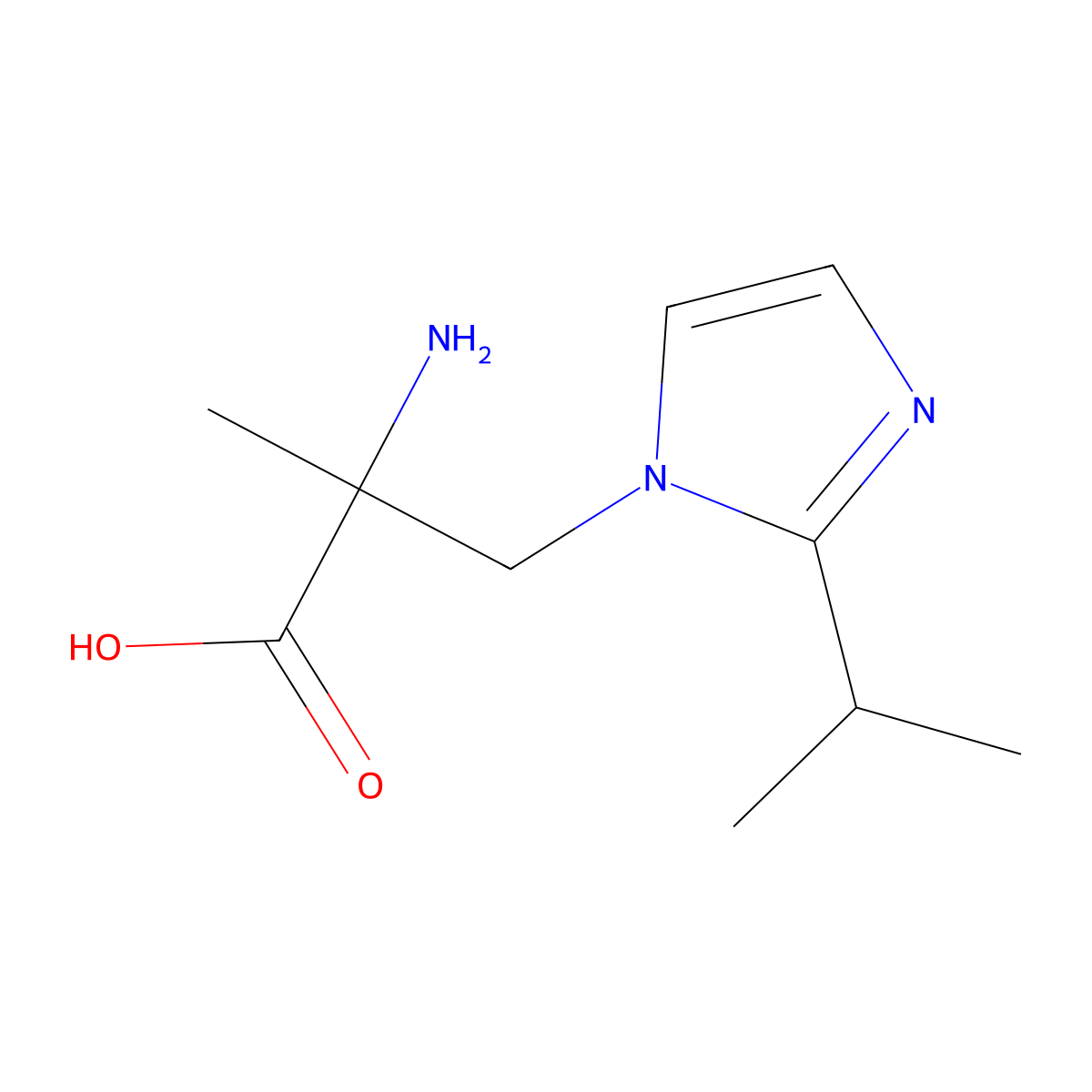 2-amino-2-methyl-3-[2-(propan-2-yl)-1H-imidazol-1-yl]propanoic acid molecular structure, CAS 1250109-45-5