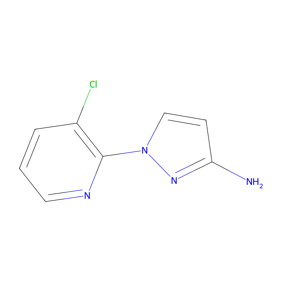 1-(3-chloropyridin-2-yl)-1H-pyrazol-3-amine molecular structure, CAS 1250109-75-1