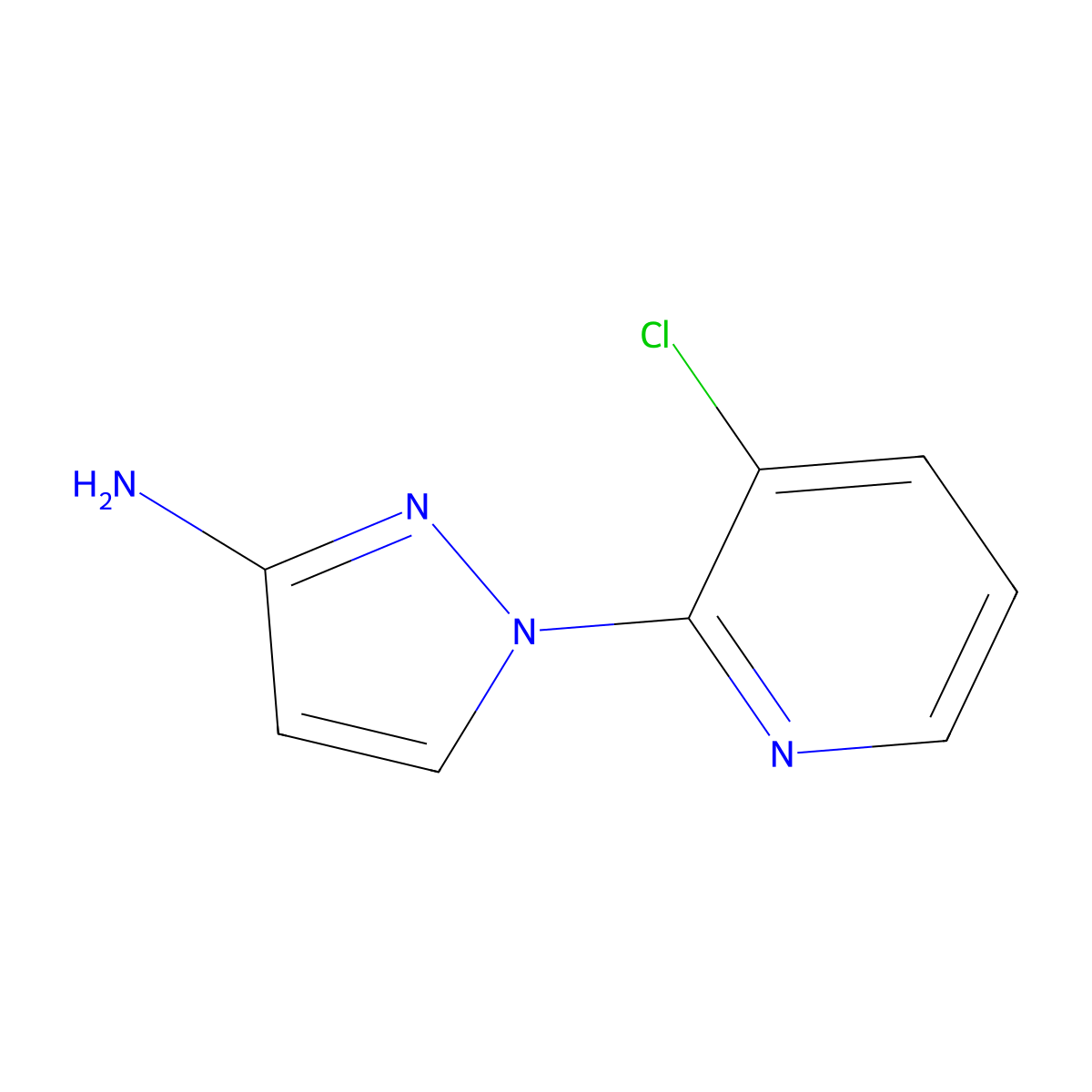 1-(3-chloropyridin-2-yl)-1H-pyrazol-3-amine molecular structure, CAS 1250109-75-1