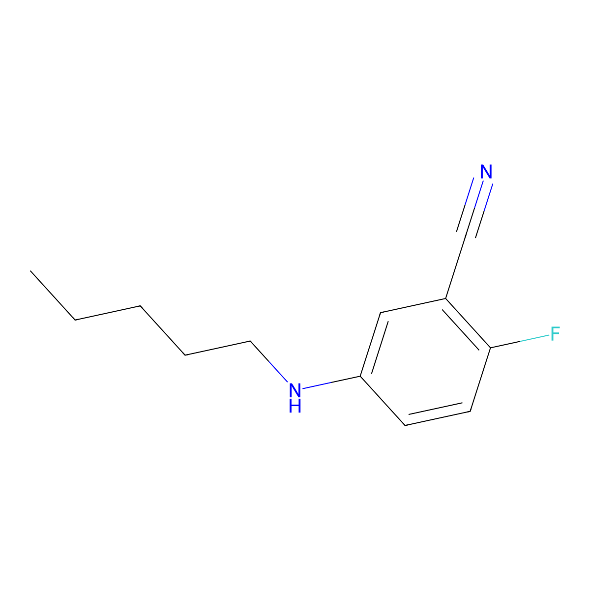 2-Fluoro-5-(pentylamino)benzonitrile molecular structure, CAS 1250111-62-6
