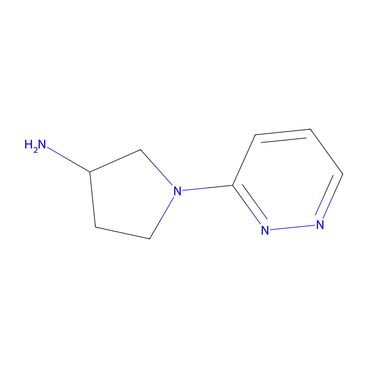 1-(Pyridazin-3-yl)pyrrolidin-3-amine molecular structure, CAS 1250114-42-1