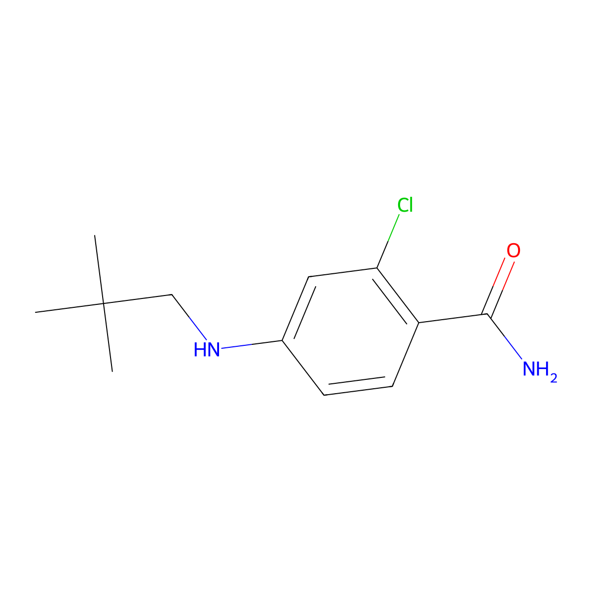 2-Chloro-4-[(2,2-dimethylpropyl)amino]benzamide molecular structure, CAS 1250116-60-9