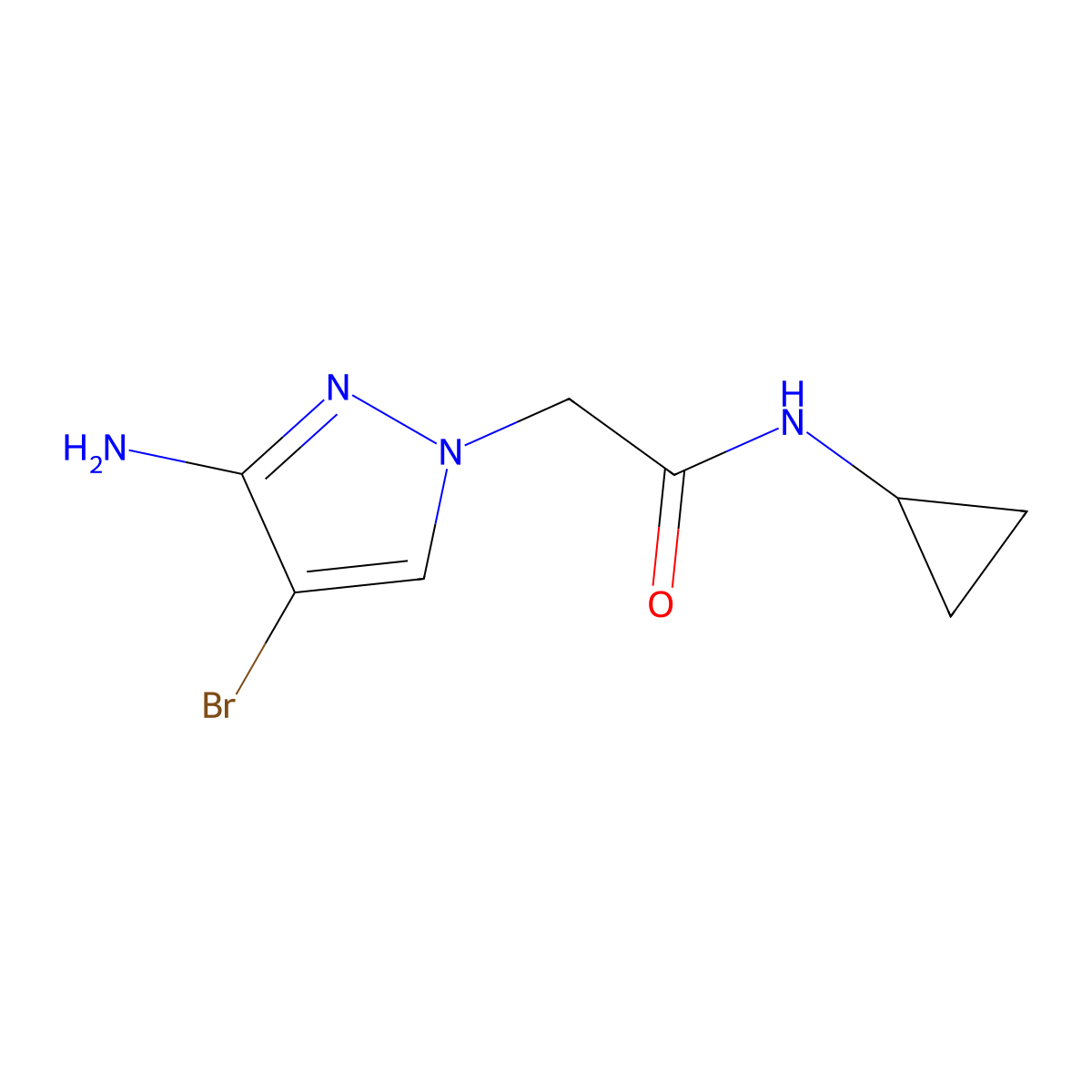2-(3-Amino-4-bromo-1H-pyrazol-1-YL)-N-cyclopropylacetamide molecular structure, CAS 1250116-95-0