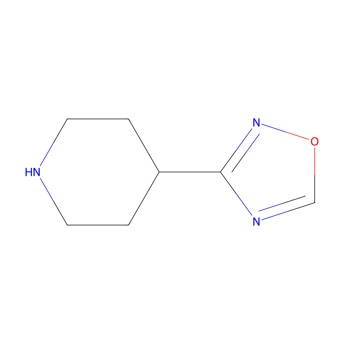 4-(1,2,4-Oxadiazol-3-YL)piperidine molecular structure, CAS 1250117-85-1