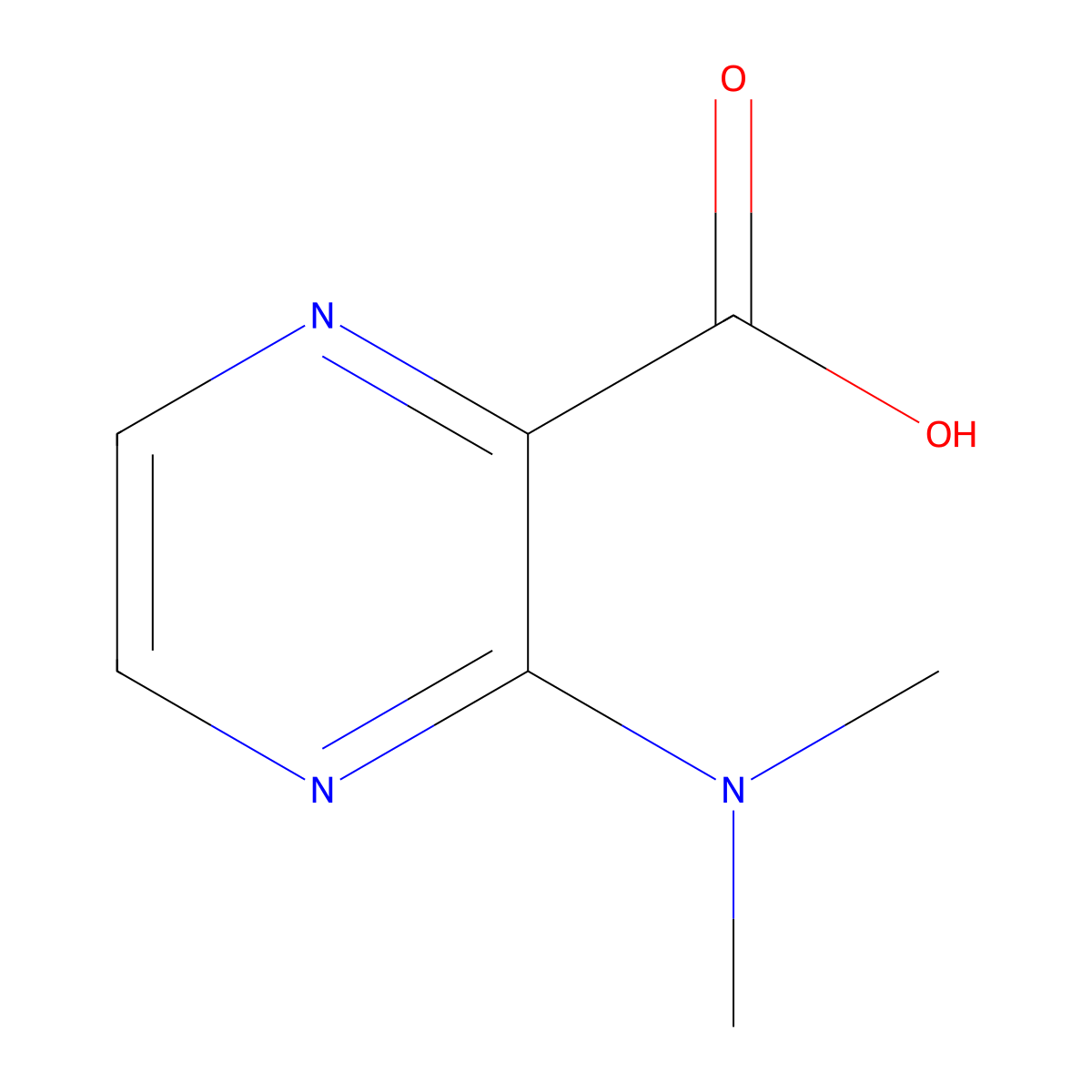 3-(Dimethylamino)pyrazine-2-carboxylic acid molecular structure, CAS 1250120-42-3