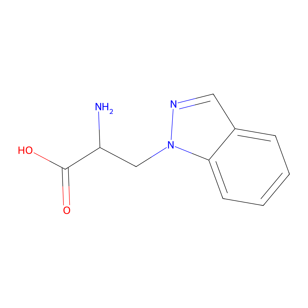 2-amino-3-(1H-indazol-1-yl)propanoic acid molecular structure, CAS 1250120-81-0