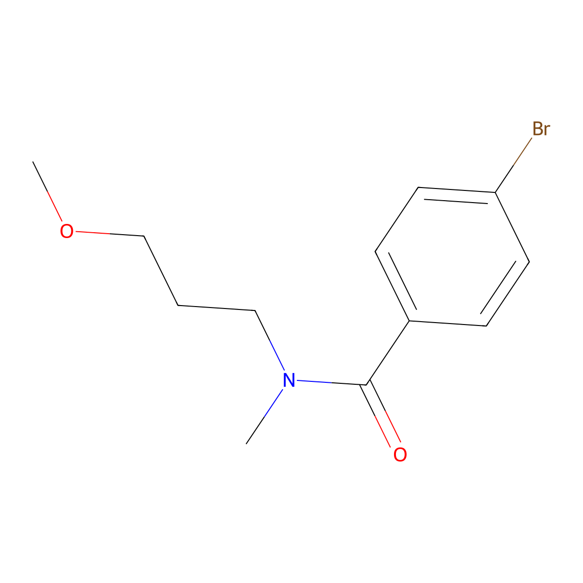 4-bromo-N-(3-methoxypropyl)-N-methylbenzamide molecular structure, CAS 1250121-37-9