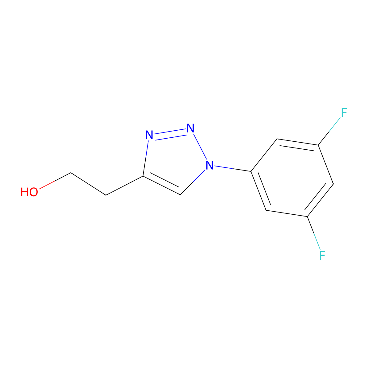 2-[1-(3,5-difluorophenyl)-1H-1,2,3-triazol-4-yl]ethan-1-ol molecular structure, CAS 1250123-73-9