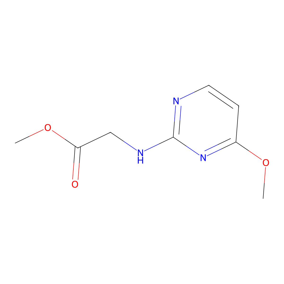 Methyl 2-[(4-methoxypyrimidin-2-yl)amino]acetate molecular structure, CAS 1250123-84-2