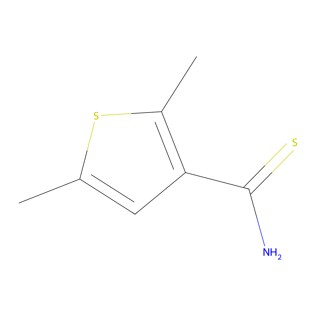 2,5-Dimethylthiophene-3-carbothioamide molecular structure, CAS 1250126-94-3