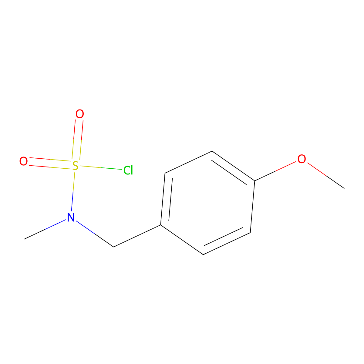 (4-Methoxybenzyl)(methyl)sulfamoyl chloride molecular structure, CAS 1250127-38-8