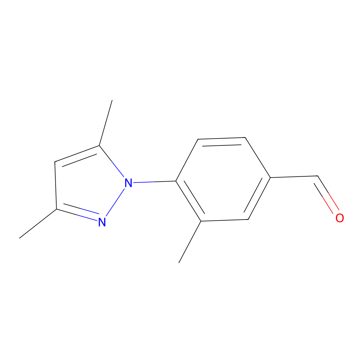 4-(3,5-Dimethyl-1h-pyrazol-1-yl)-3-methylbenzaldehyde molecular structure, CAS 1250128-85-8