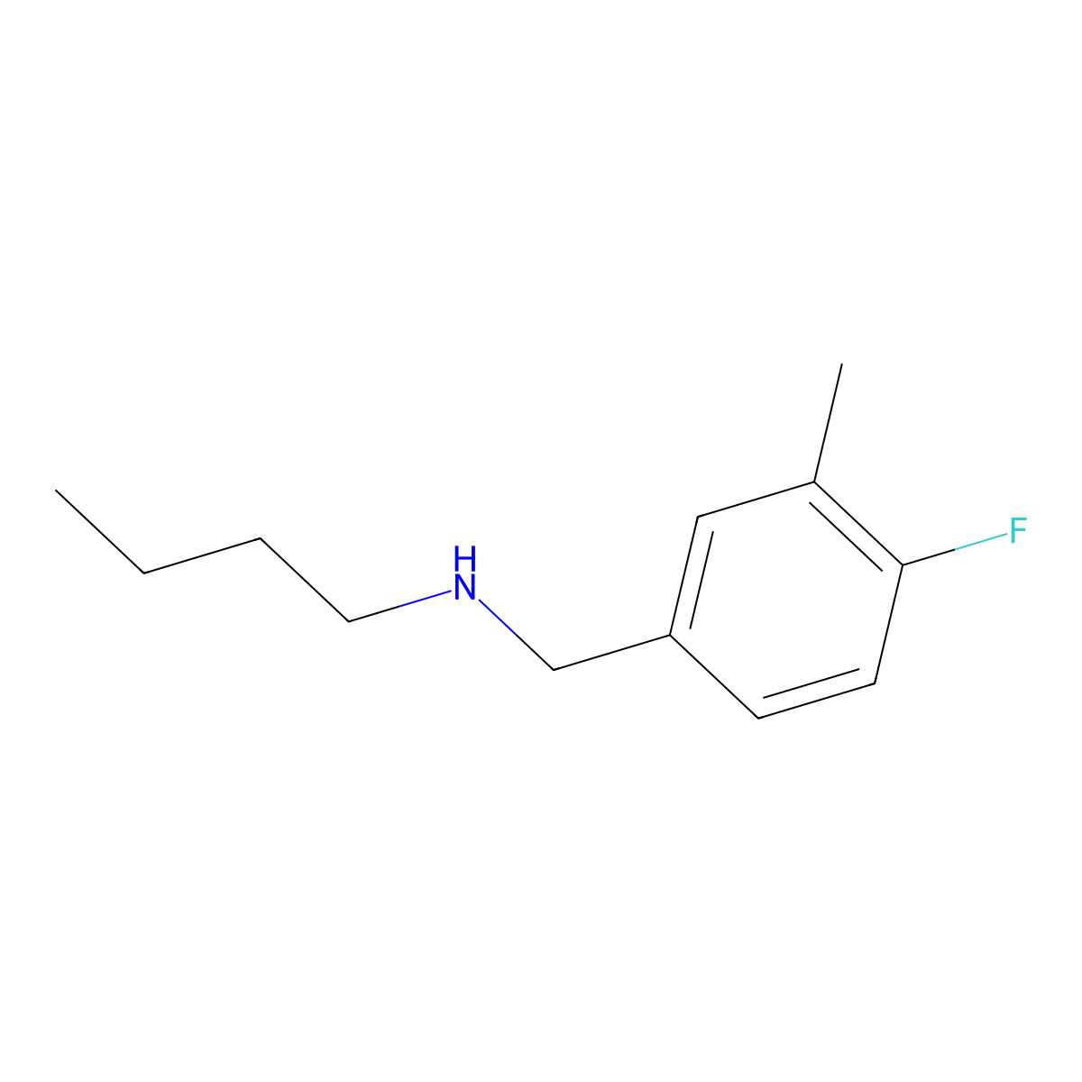 Butyl[(4-fluoro-3-methylphenyl)methyl]amine molecular structure, CAS 1250129-06-6