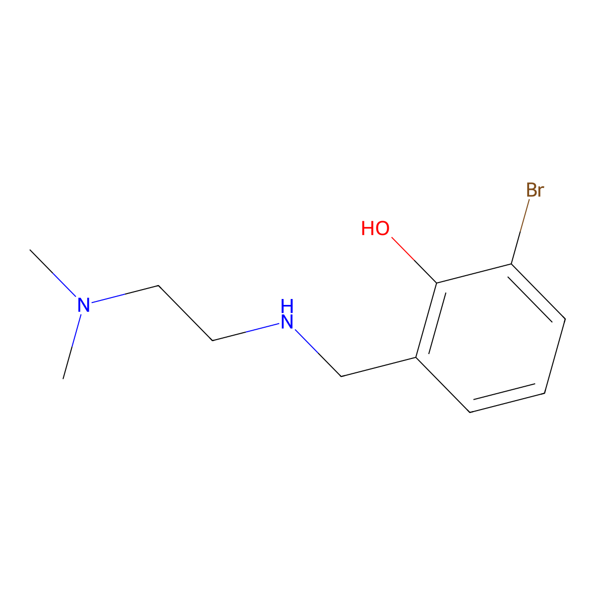 2-Bromo-6-({[2-(dimethylamino)ethyl]amino}methyl)phenol molecular structure, CAS 1250129-25-9