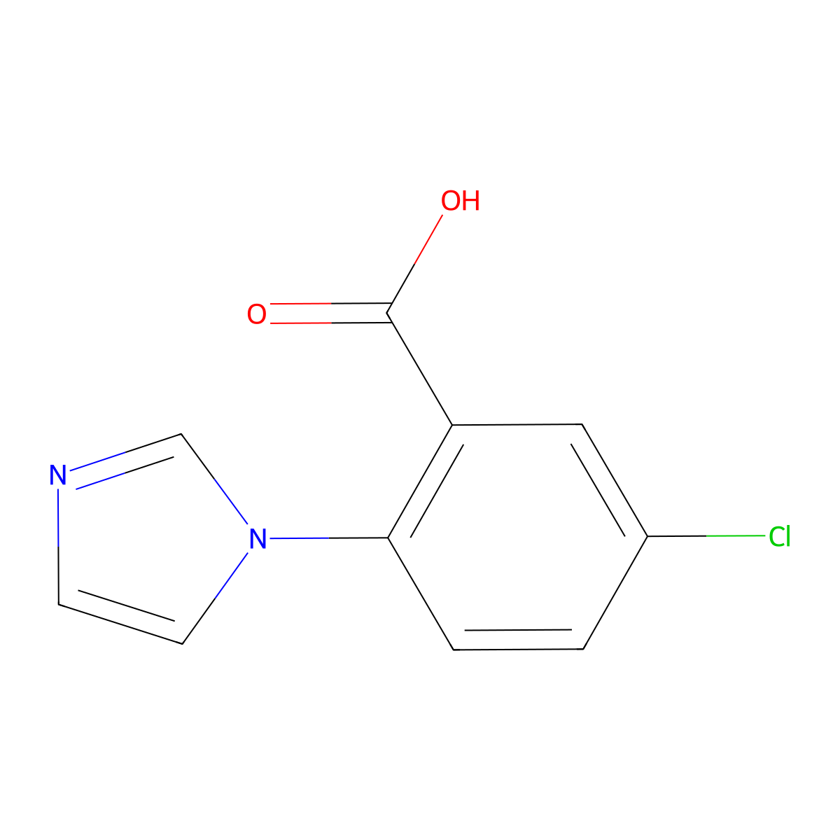 5-chloro-2-(1H-imidazol-1-yl)benzoic acid molecular structure, CAS 1250129-78-2