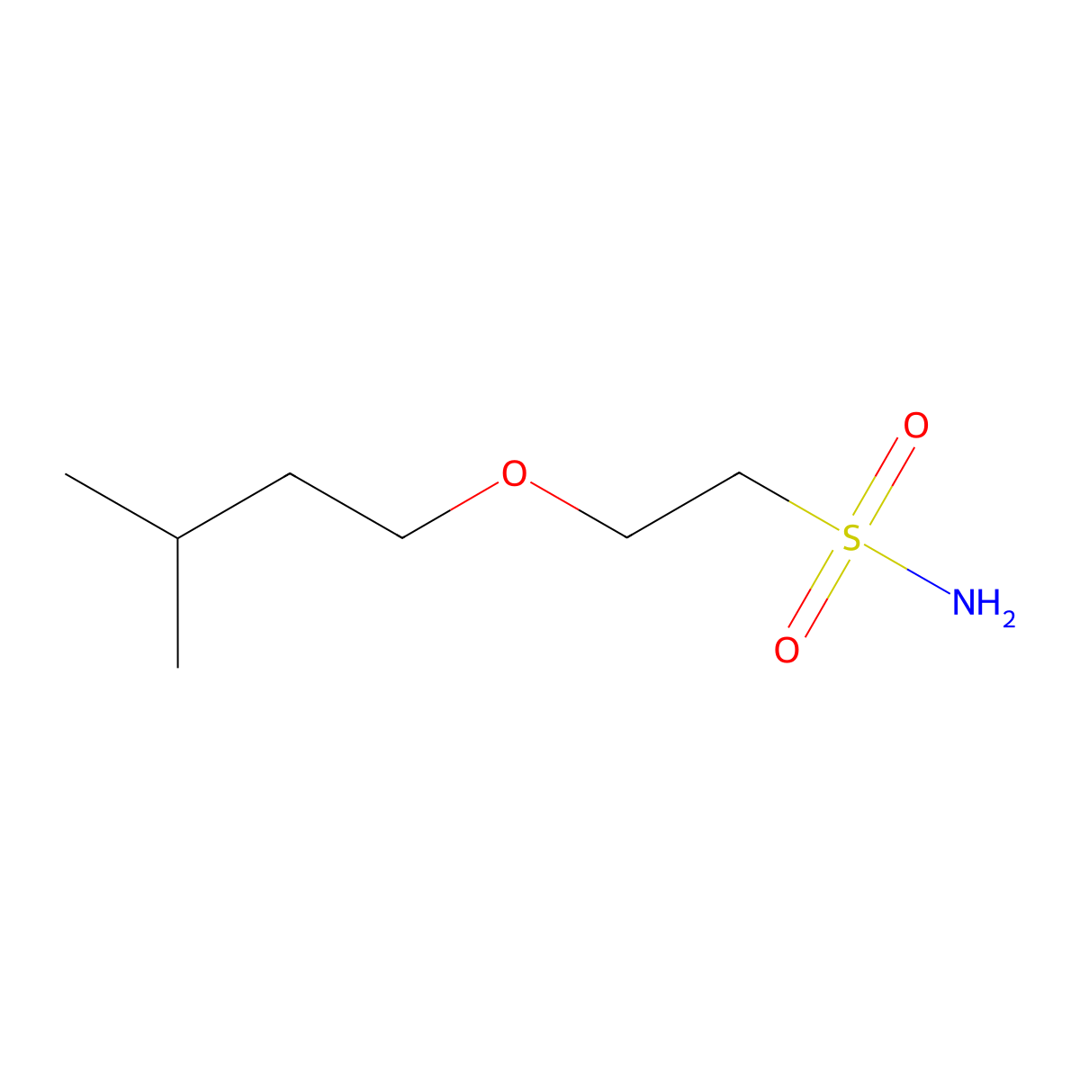 2-(3-Methylbutoxy)ethane-1-sulfonamide molecular structure, CAS 1250130-43-8