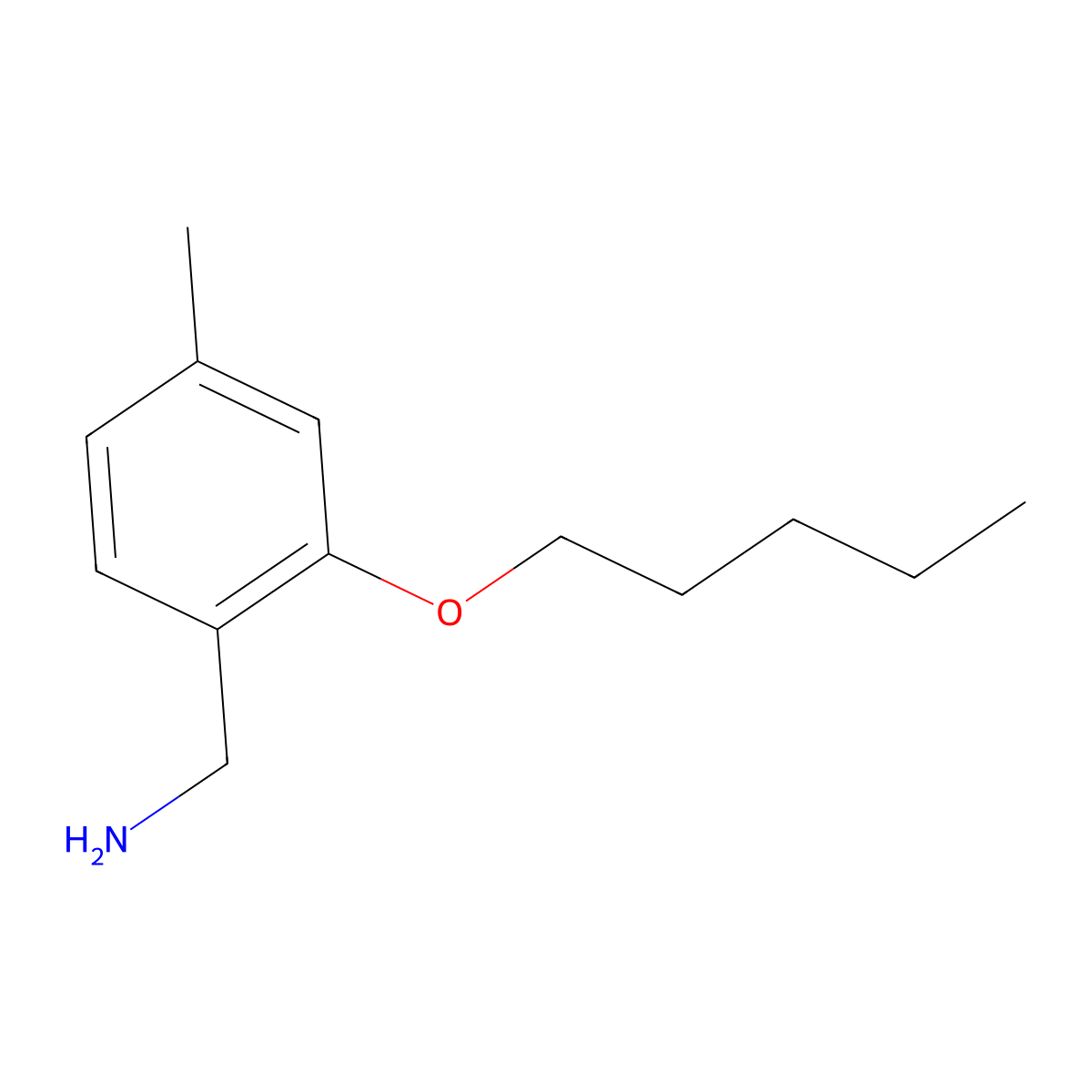 (4-Methyl-2-(pentyloxy)phenyl)methanamine molecular structure, CAS 1250130-58-5
