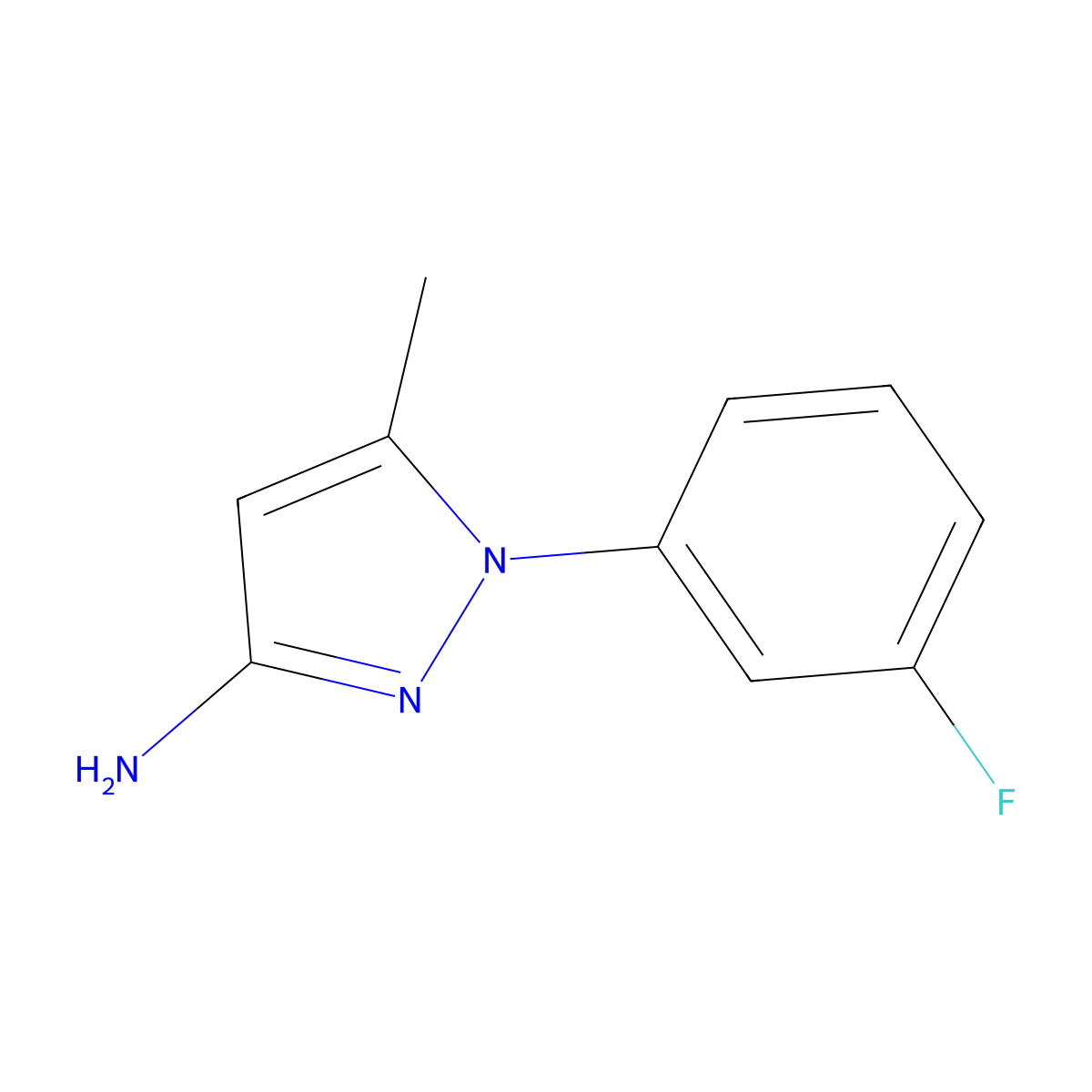 1-(3-fluorophenyl)-5-methyl-1H-pyrazol-3-amine molecular structure, CAS 1250130-87-0