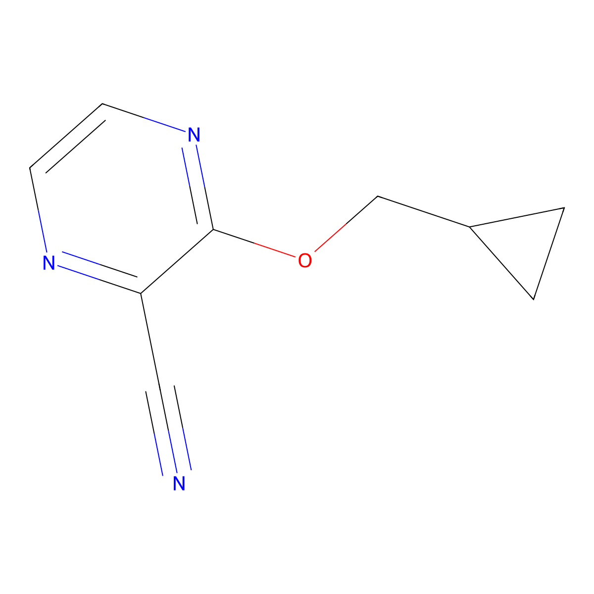 3-(Cyclopropylmethoxy)pyrazine-2-carbonitrile molecular structure, CAS 1250132-05-8