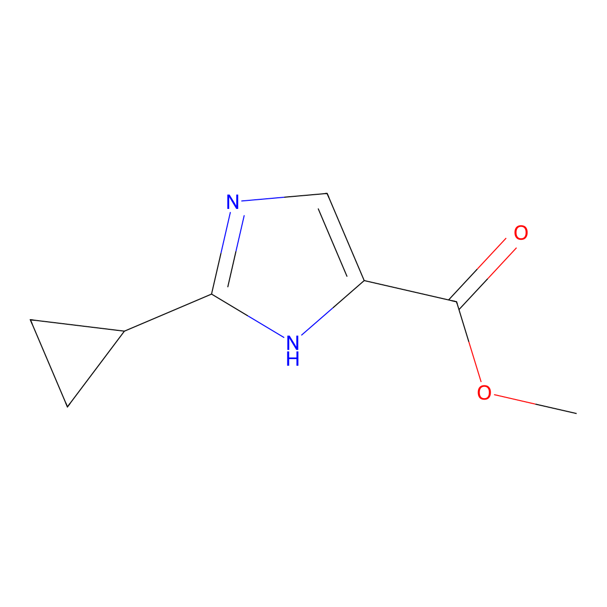 methyl 2-cyclopropyl-1H-imidazole-4-carboxylate molecular structure, CAS 1250136-57-2