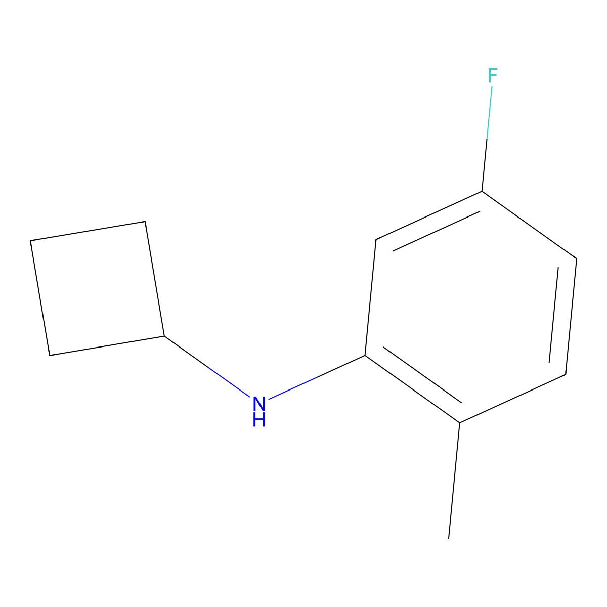 N-cyclobutyl-5-fluoro-2-methylaniline molecular structure, CAS 1250137-49-5
