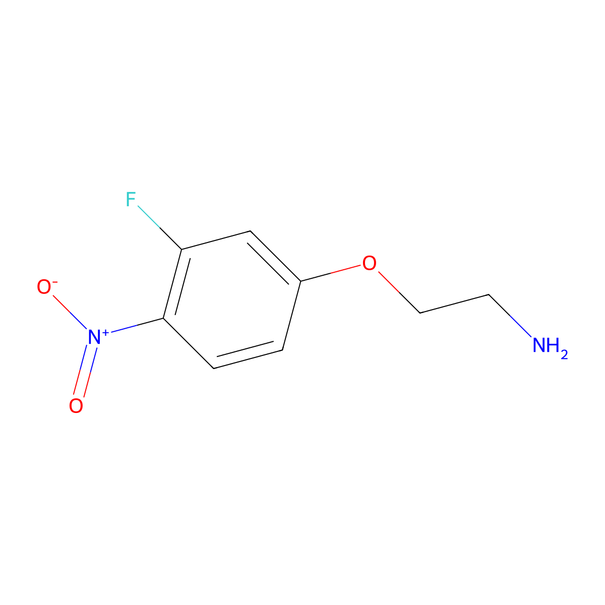 2-(3-Fluoro-4-nitrophenoxy)ethan-1-amine molecular structure, CAS 1250138-91-0