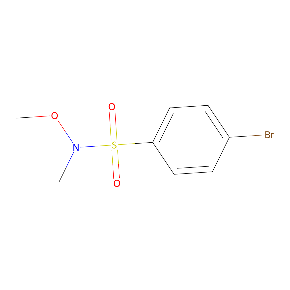 4-bromo-N-methoxy-N-methylbenzene-1-sulfonamide molecular structure, CAS 1250139-60-6