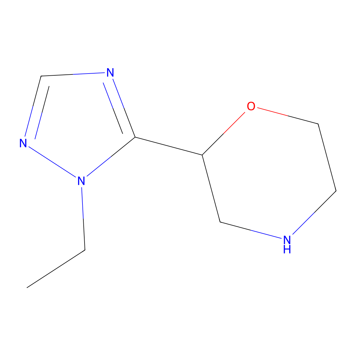 2-(1-Ethyl-1h-1,2,4-triazol-5-yl)morpholine molecular structure, CAS 1250139-68-4
