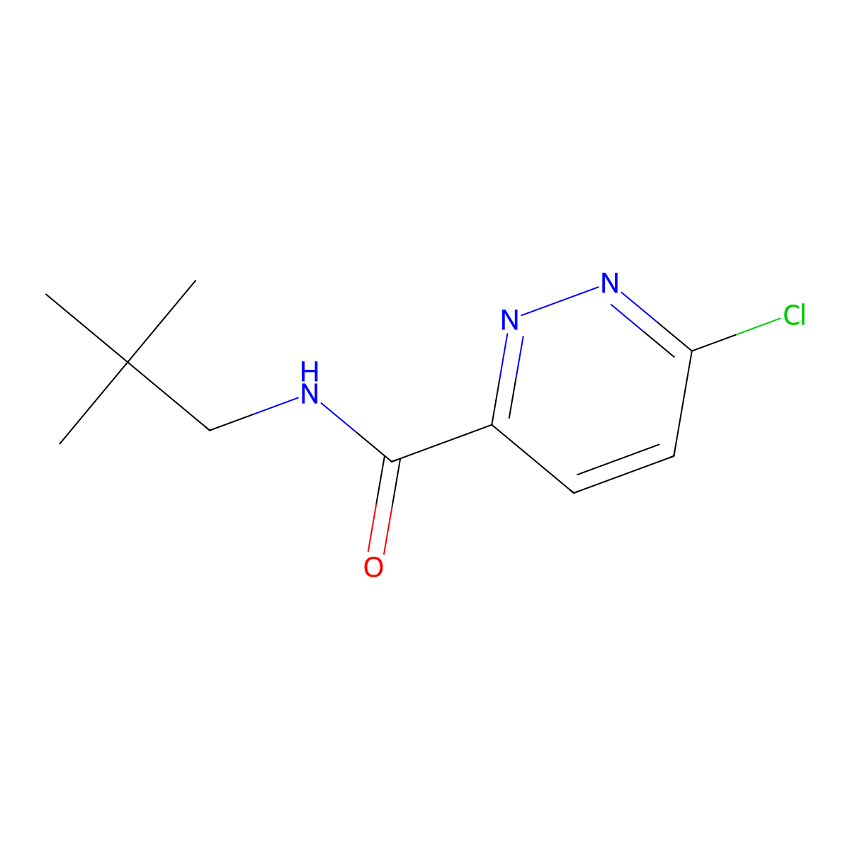 6-chloro-N-(2,2-dimethylpropyl)pyridazine-3-carboxamide molecular structure, CAS 1250140-49-8