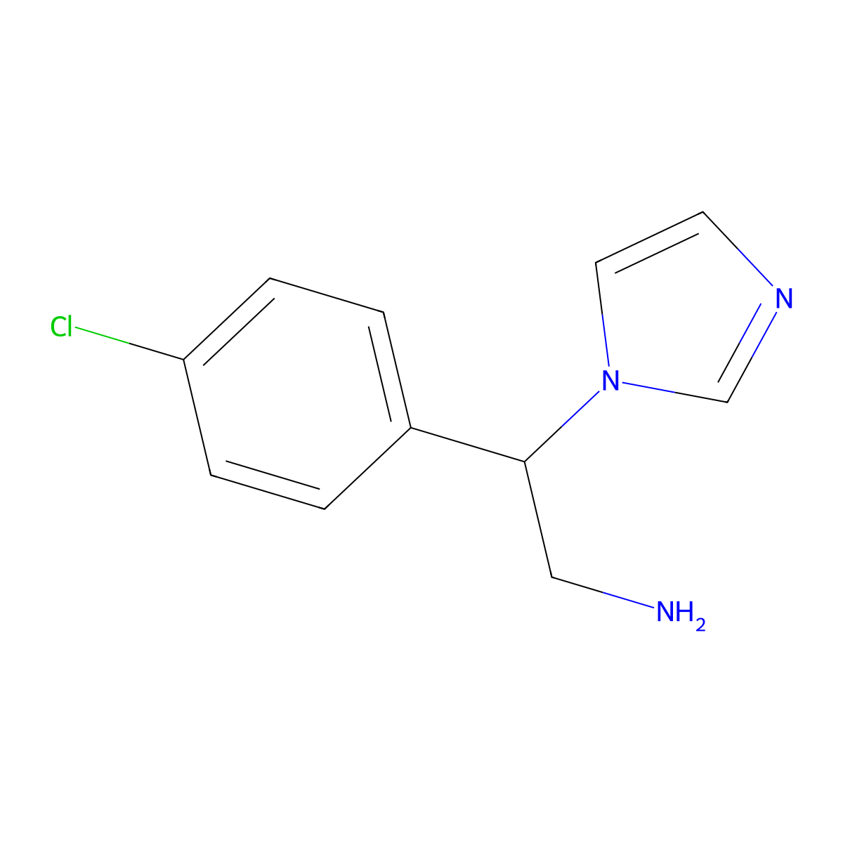 2-(4-Chlorophenyl)-2-(1H-imidazol-1-yl)ethan-1-amine molecular structure, CAS 1250140-52-3