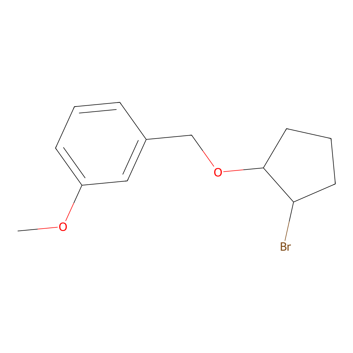 1-(((2-Bromocyclopentyl)oxy)methyl)-3-methoxybenzene molecular structure, CAS 1250142-18-7