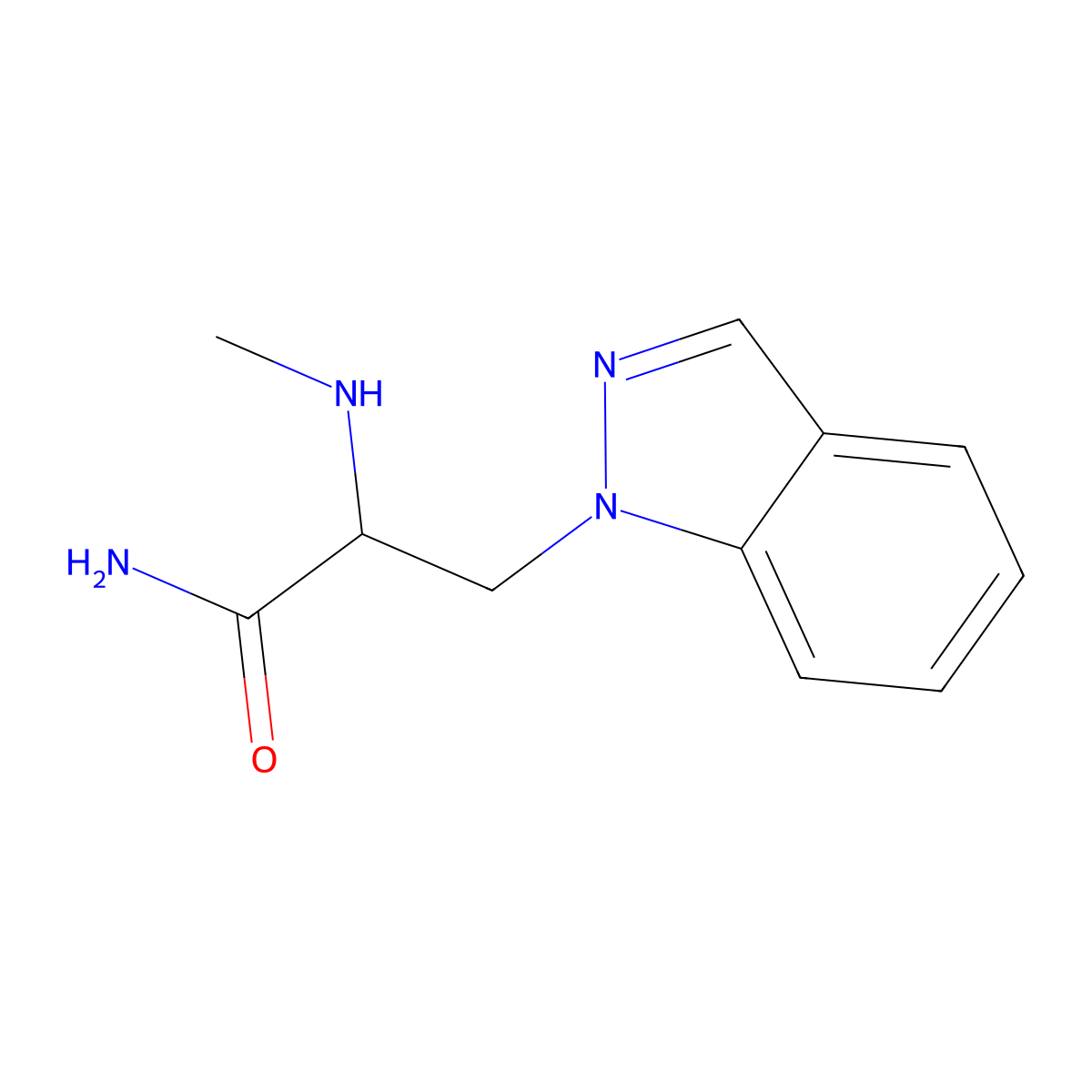 3-(1h-Indazol-1-yl)-2-(methylamino)propanamide molecular structure, CAS 1250143-76-0