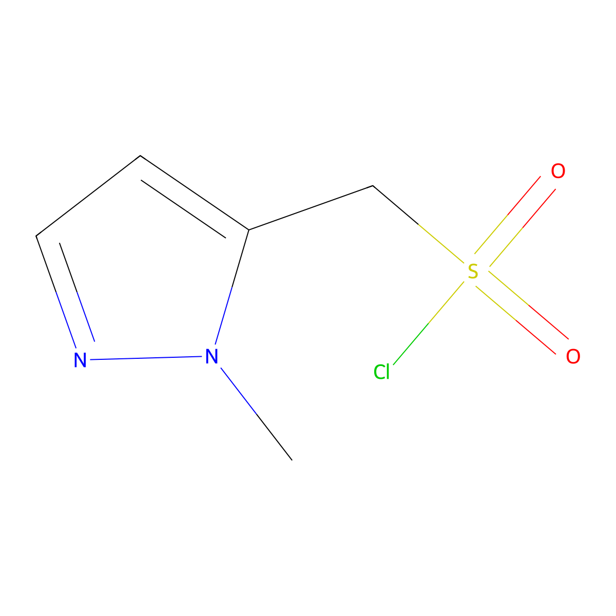 (1-methyl-1H-pyrazol-5-yl)methanesulfonyl chloride molecular structure, CAS 1250145-64-2