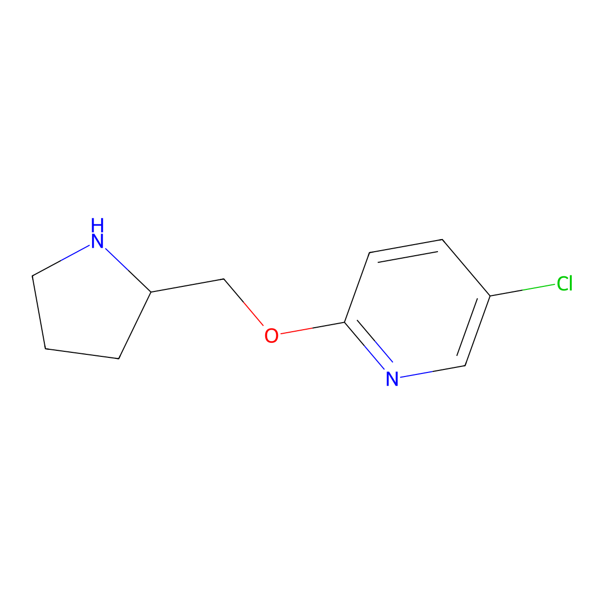 5-Chloro-2-[(pyrrolidin-2-yl)methoxy]pyridine molecular structure, CAS 1250146-13-4