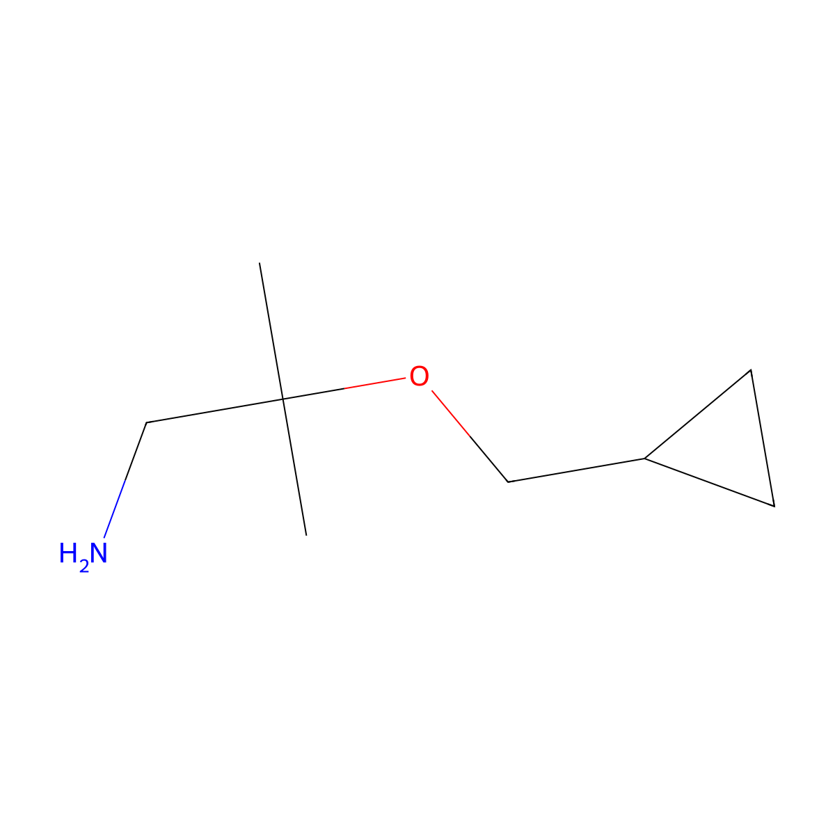 2-(Cyclopropylmethoxy)-2-methylpropan-1-amine molecular structure, CAS 1250147-74-0