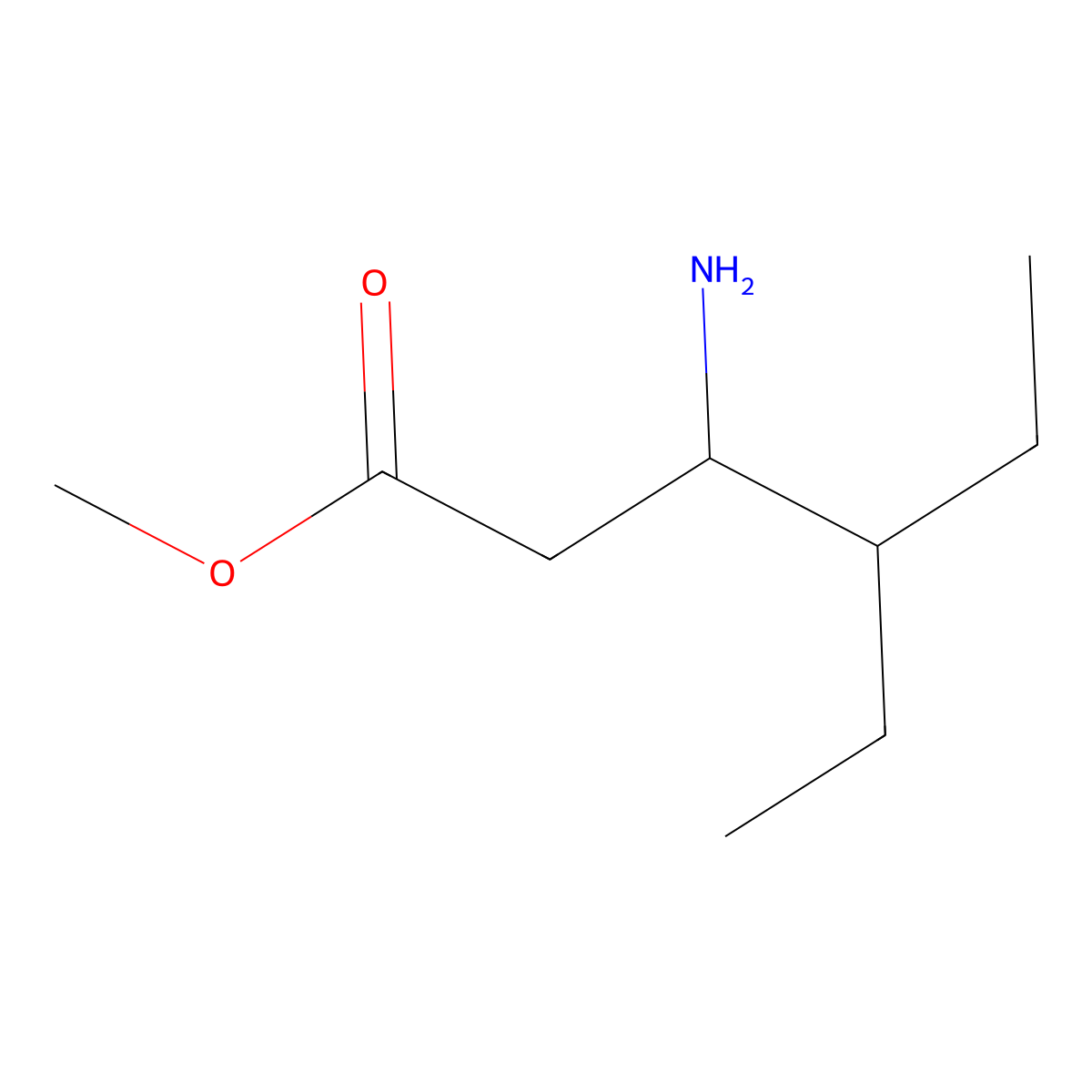 Methyl 3-amino-4-ethylhexanoate molecular structure, CAS 1250148-09-4