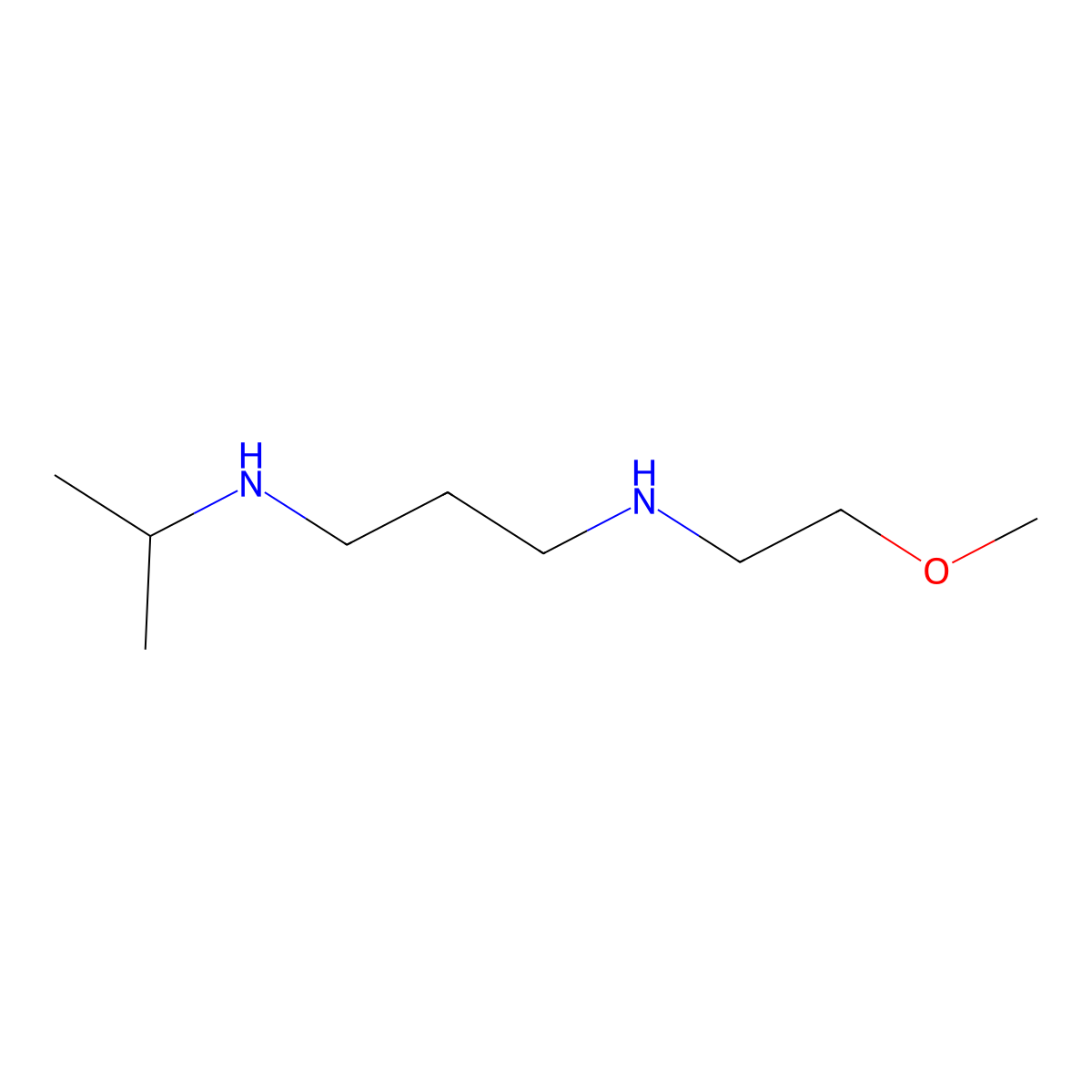 (2-Methoxyethyl)({3-[(propan-2-yl)amino]propyl})amine molecular structure, CAS 1250148-66-3