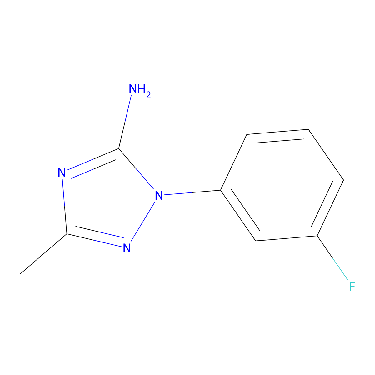 1-(3-fluorophenyl)-3-methyl-1H-1,2,4-triazol-5-amine molecular structure, CAS 1250149-09-7