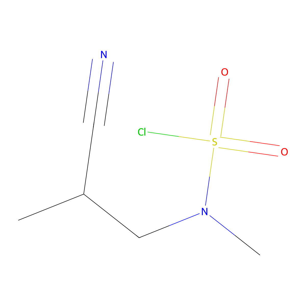 3-[(Chlorosulfonyl)(methyl)amino]-2-methylpropanenitrile molecular structure, CAS 1250149-70-2