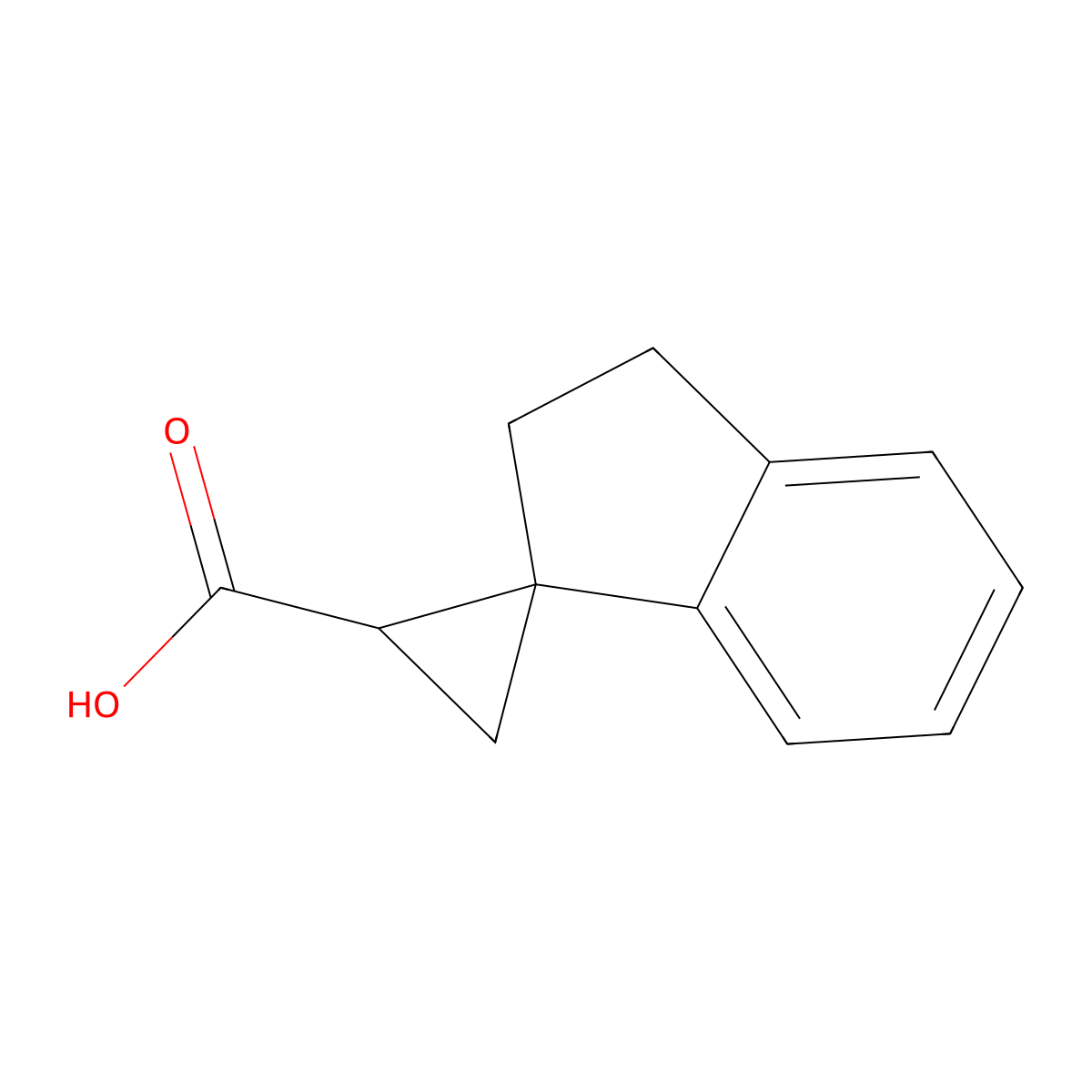 2',3'-Dihydrospiro(cyclopropane-1,1'-indene)-3-carboxylic acid molecular structure, CAS 1250150-08-3